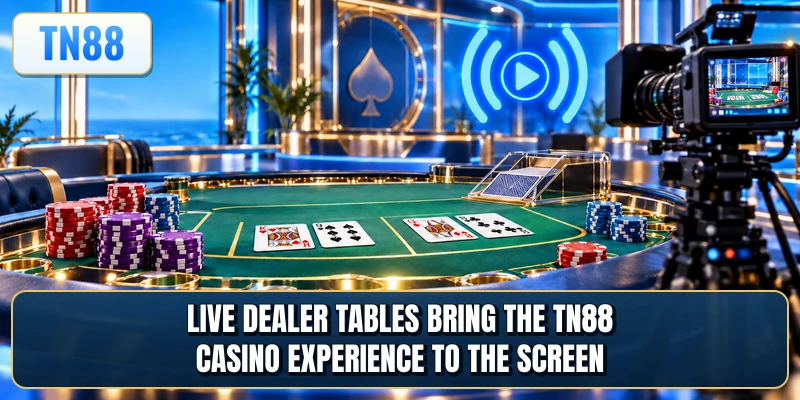 Live dealer tables bring the TN88 casino experience to the screen